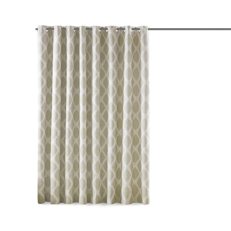 SUNSMART Sun Smart Blakesly Blackout Curtains Patio Window, Ikat Print, Grommet Top Living Room Decor, Living Room Decor, Thermal Insulated Light Blocking Drape for Bedroom and Apartments, 100" x 84", Taupe - Image 1